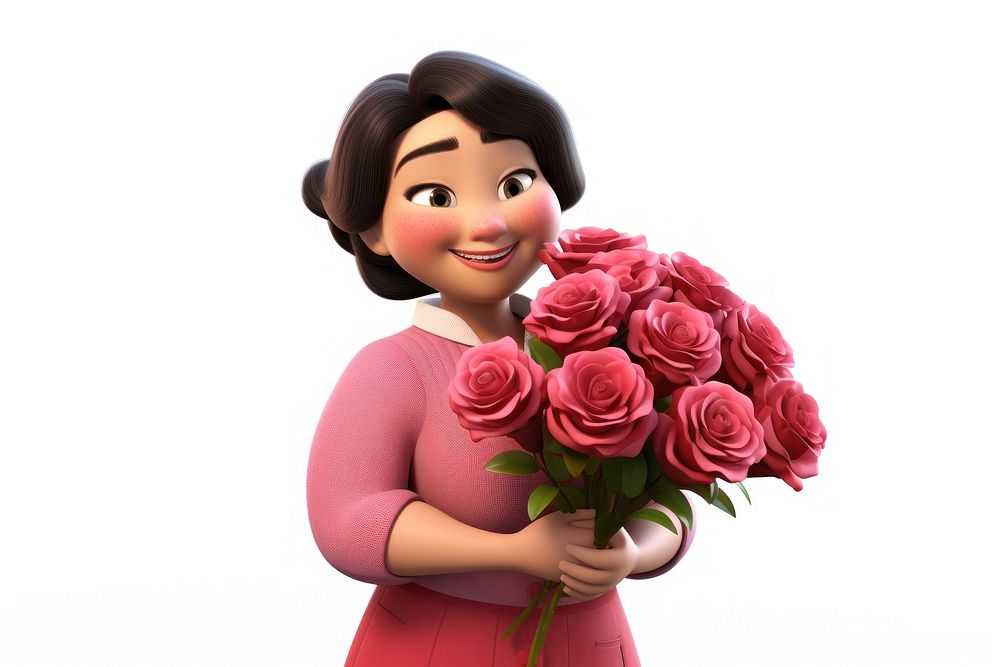 Rose smiling cartoon flower. AI generated Image by rawpixel.