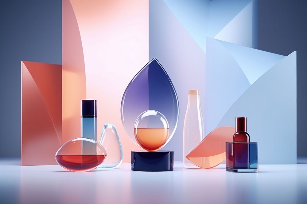 Cosmetics lighting perfume bottle. AI generated Image by rawpixel.
