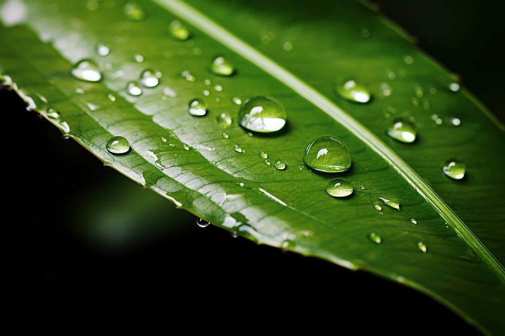 Leaf outdoors droplet nature. AI generated Image by rawpixel.