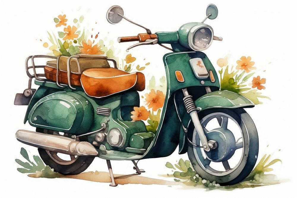 Motorcycle vehicle scooter vespa. AI generated Image by rawpixel.