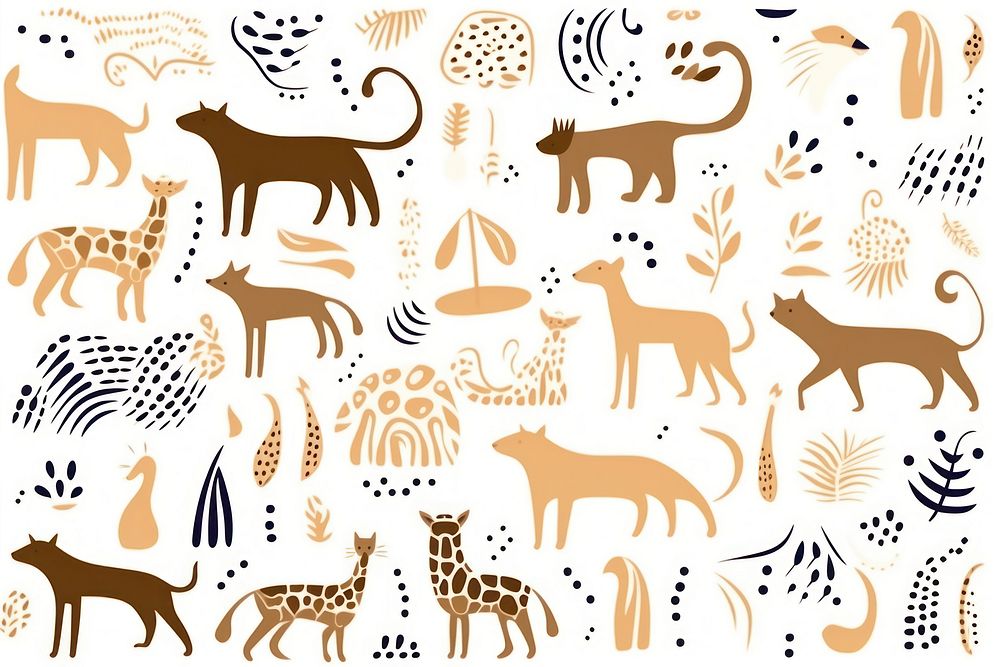 Pattern animal backgrounds drawing. AI generated Image by rawpixel.