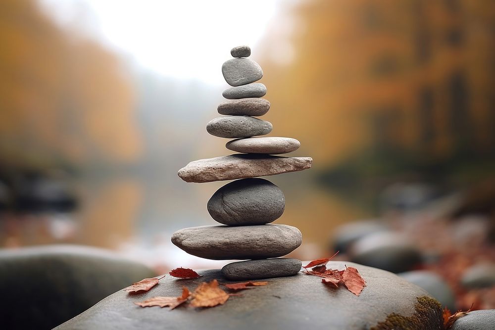 Balance pebble stone tranquility. AI generated Image by rawpixel.