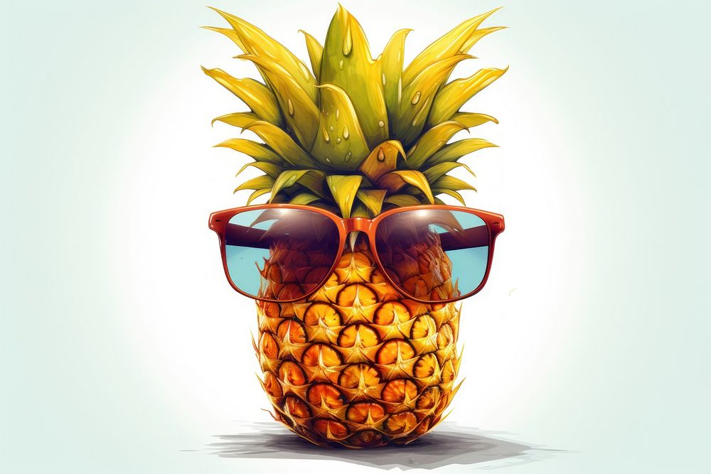 Sunglasses pineapple plant fruit. AI generated Image by rawpixel.
