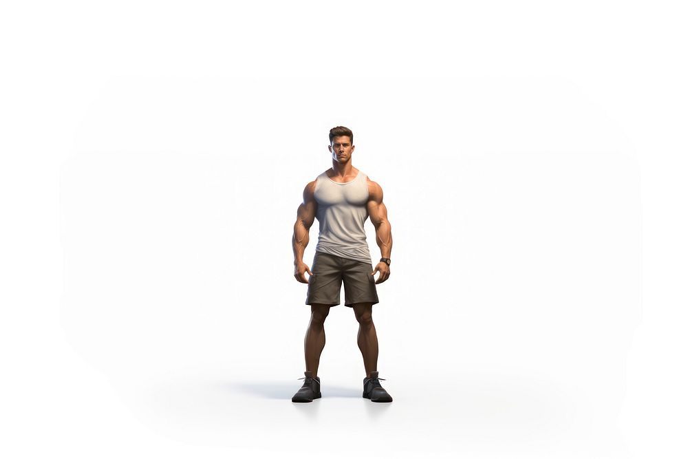 Standing shorts adult human. AI generated Image by rawpixel.