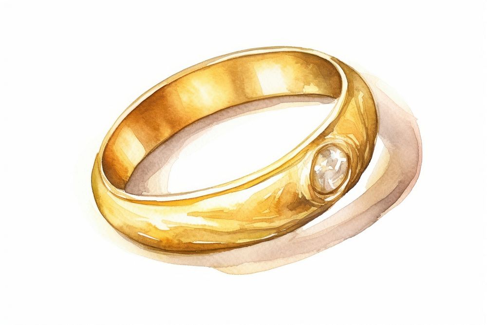 Ring gold jewelry white background. AI generated Image by rawpixel.