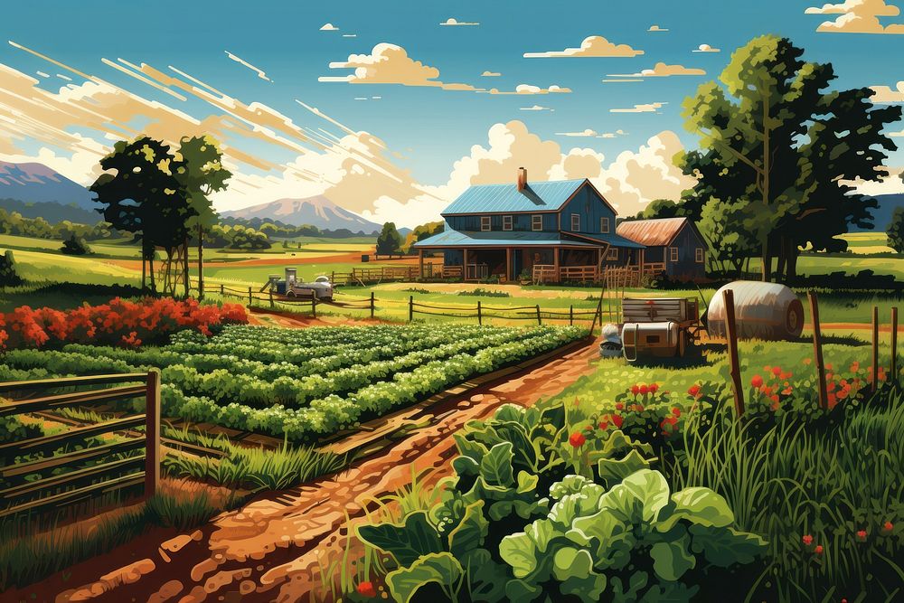Outdoors farm architecture agriculture. AI generated Image by rawpixel.