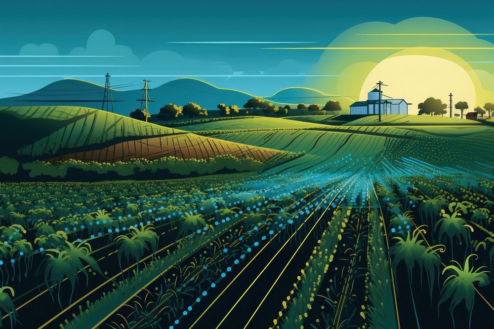 Agriculture technology landscape outdoors. AI generated Image by rawpixel.