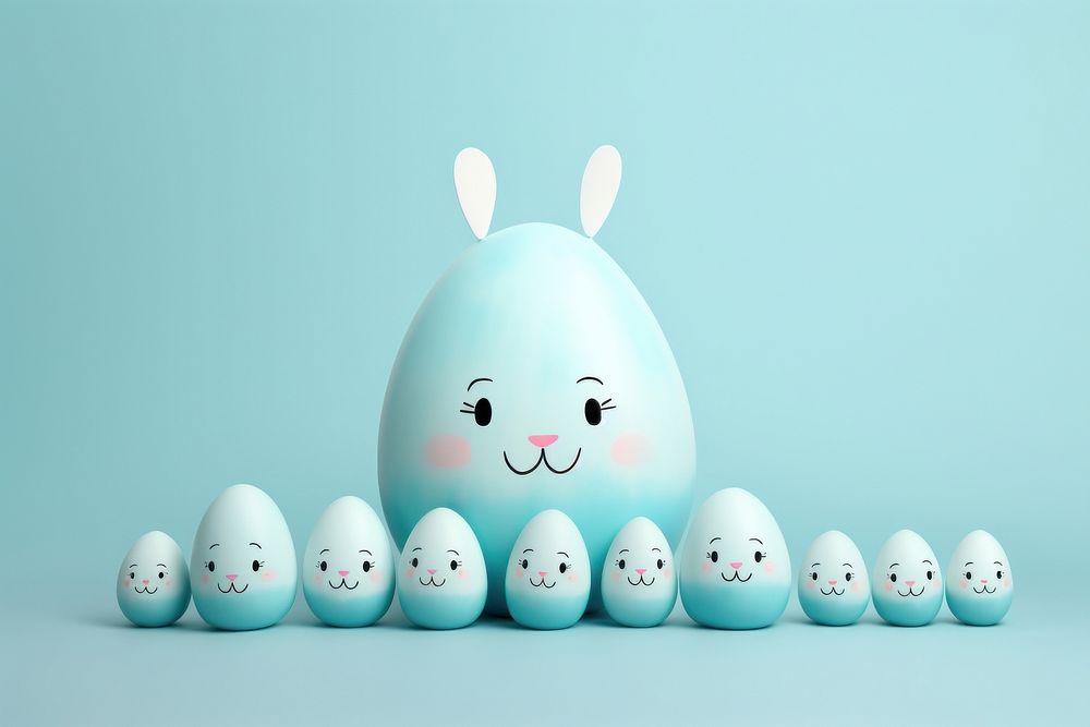Easter blue egg anthropomorphic. AI generated Image by rawpixel.