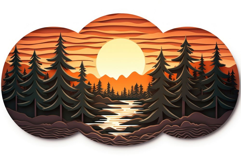 Outdoors nature sunset forest. AI generated Image by rawpixel.