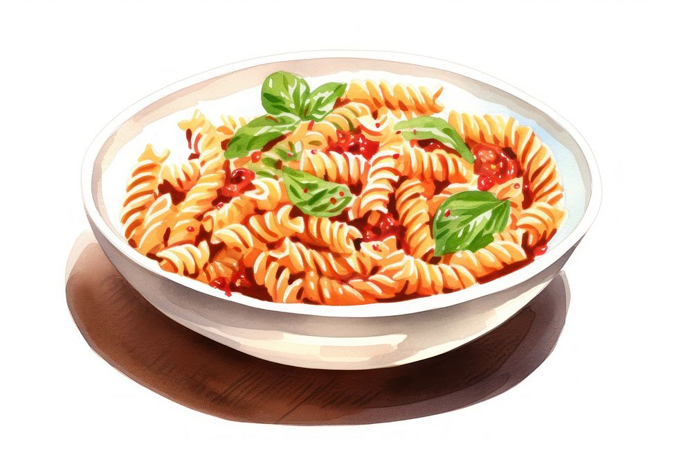 Pasta fusilli plate food. AI generated Image by rawpixel.