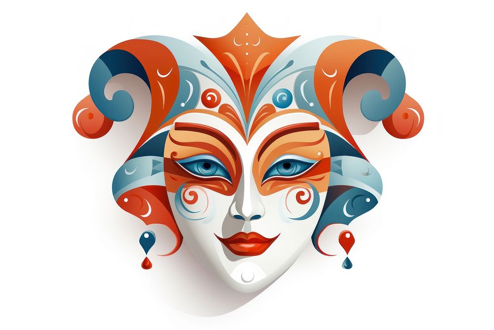 Mask art white background representation. AI generated Image by rawpixel.