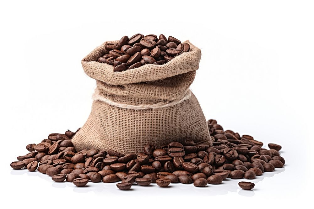 Coffee sack bag white background. AI generated Image by rawpixel.