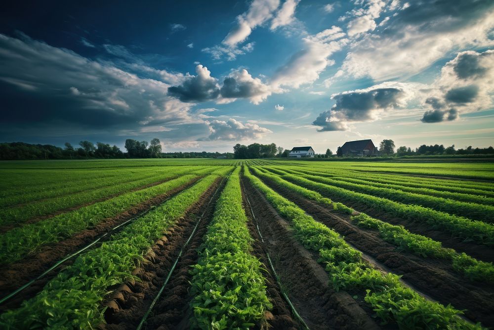 Farm outdoors horizon organic. AI generated Image by rawpixel.
