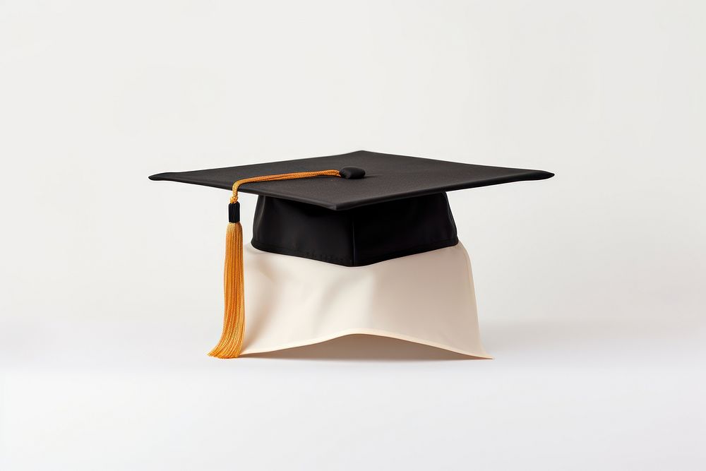 Graduation white background mortarboard certificate. AI generated Image by rawpixel.