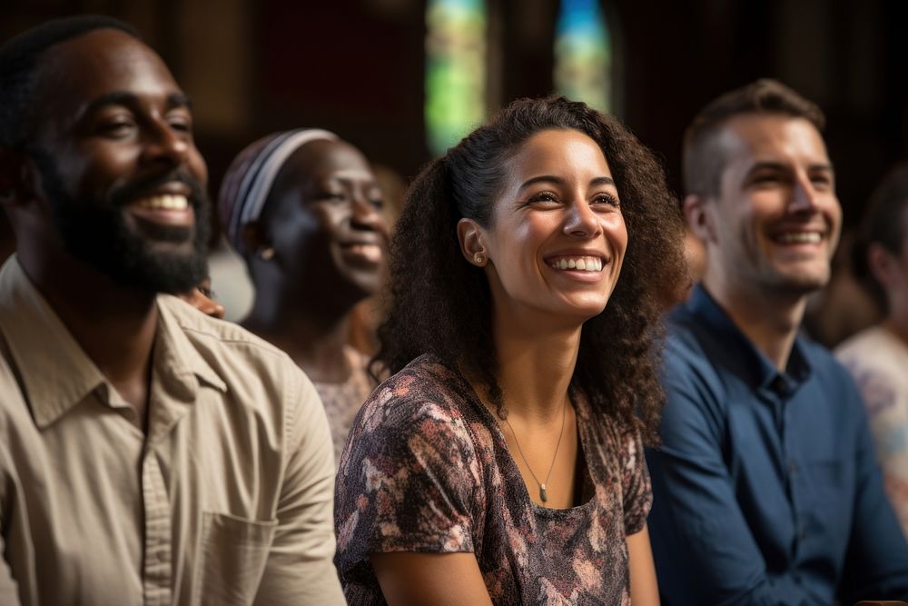 Laughing portrait adult togetherness. AI generated Image by rawpixel.