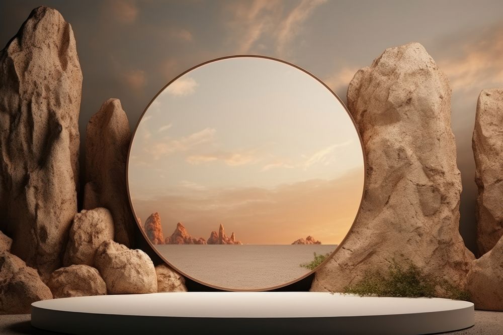 Rock outdoors nature circle. AI generated Image by rawpixel.