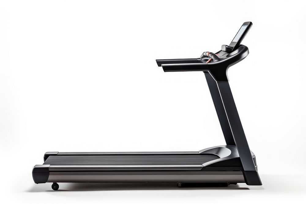Treadmill sports black white background. AI generated Image by rawpixel.