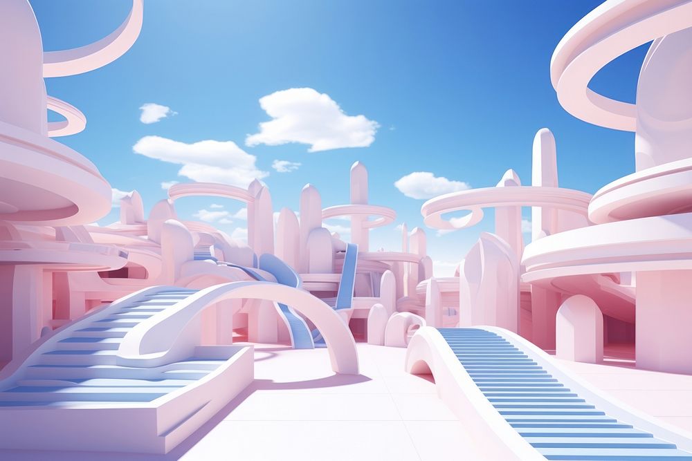 Outdoors art architecture landscape. AI generated Image by rawpixel.
