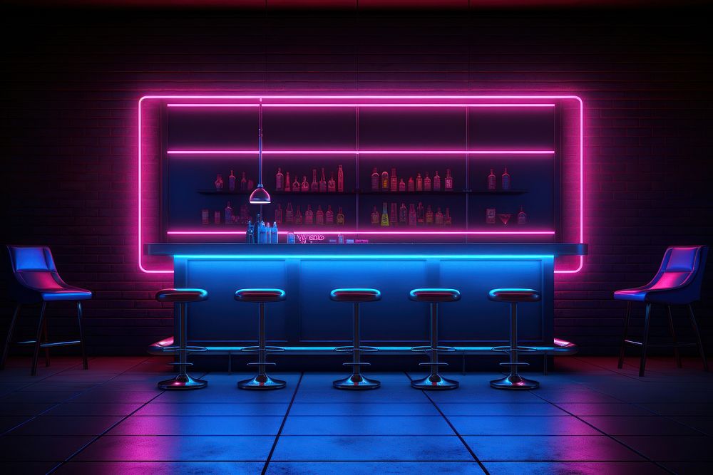 Bar furniture lighting chair. AI generated Image by rawpixel.