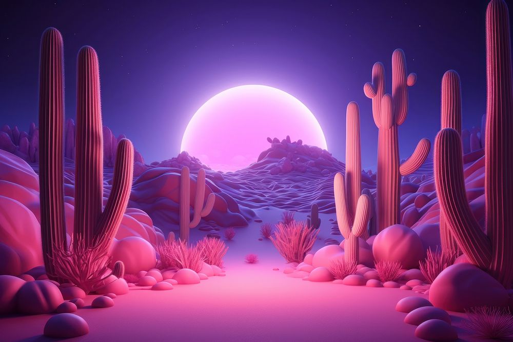 Nature desert purple night. AI generated Image by rawpixel.