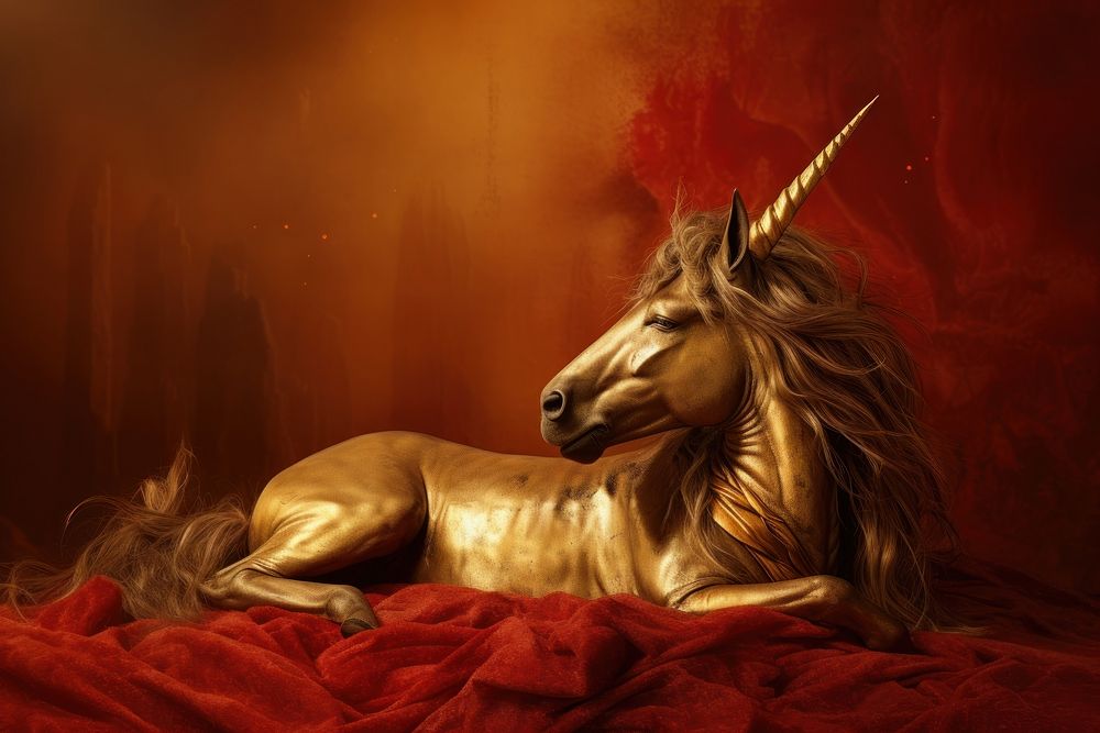 Animal mammal horse gold. AI generated Image by rawpixel.