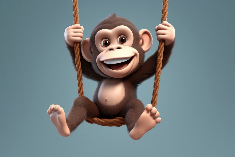 Chimpanzee cartoon mammal animal. AI generated Image by rawpixel.