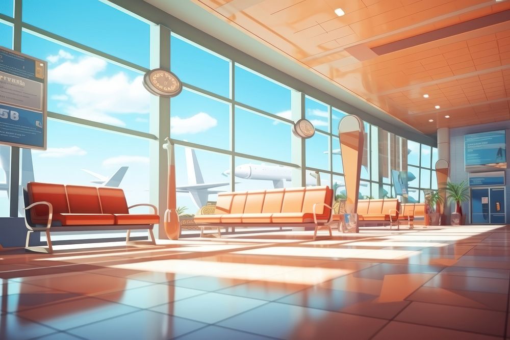 Airport architecture airplane building. AI generated Image by rawpixel.