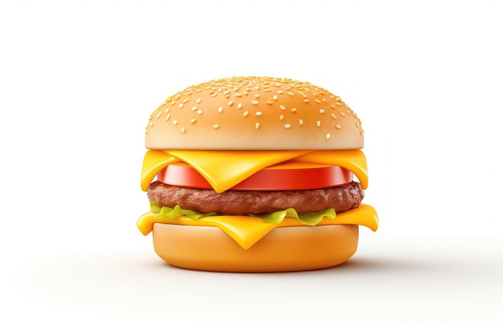 Cheese burger food white background. AI generated Image by rawpixel.