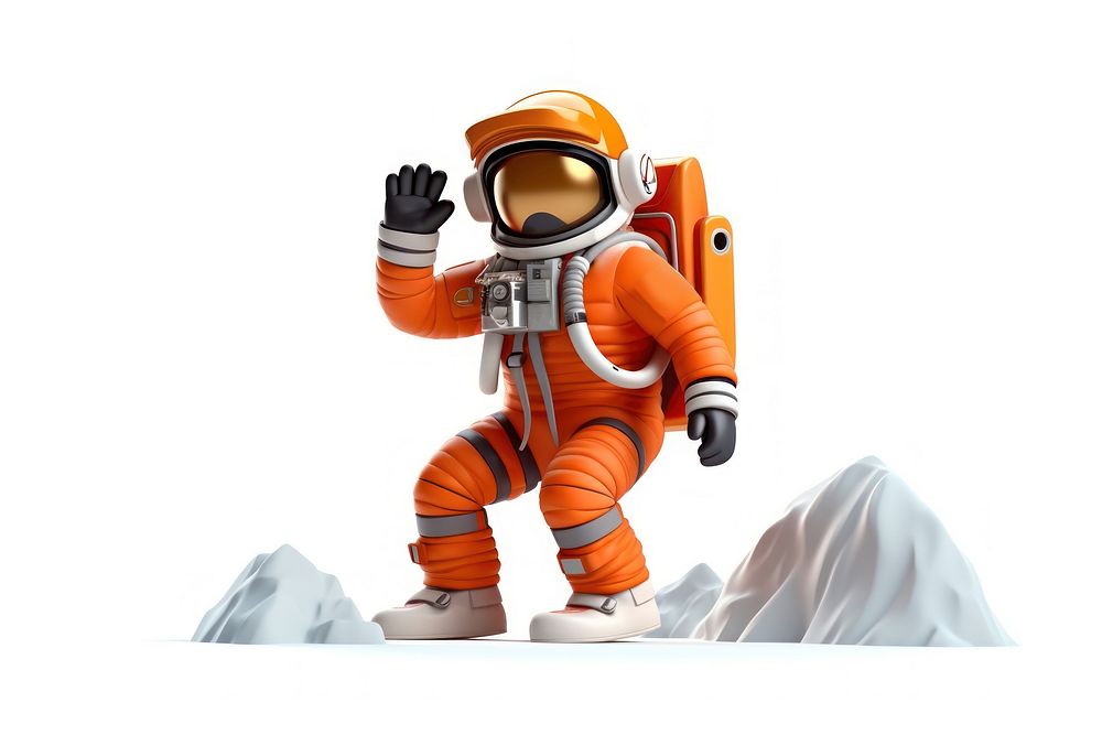 Astronaut Taking Mountain Shots astronaut cartoon white background. AI generated Image by rawpixel.