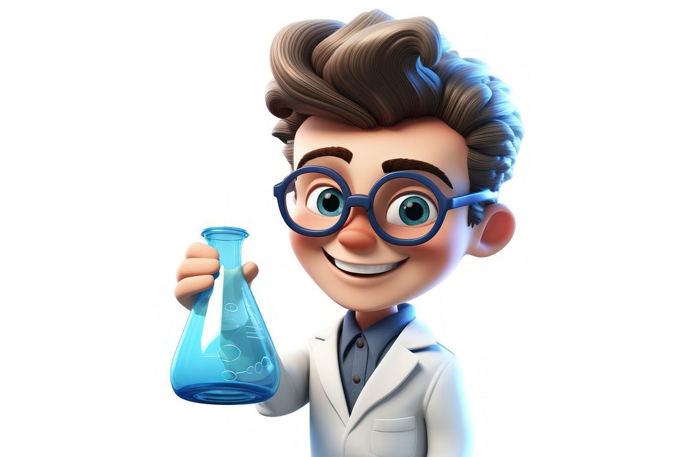 Cartoon scientist science glasses. AI generated Image by rawpixel.