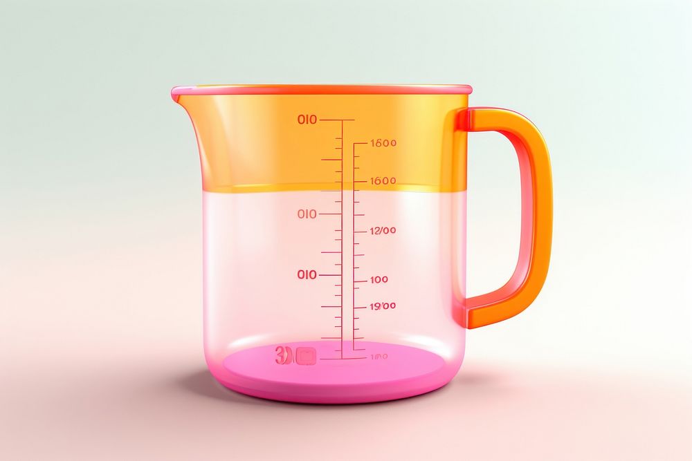 Cup white background measuring cup biochemistry. 