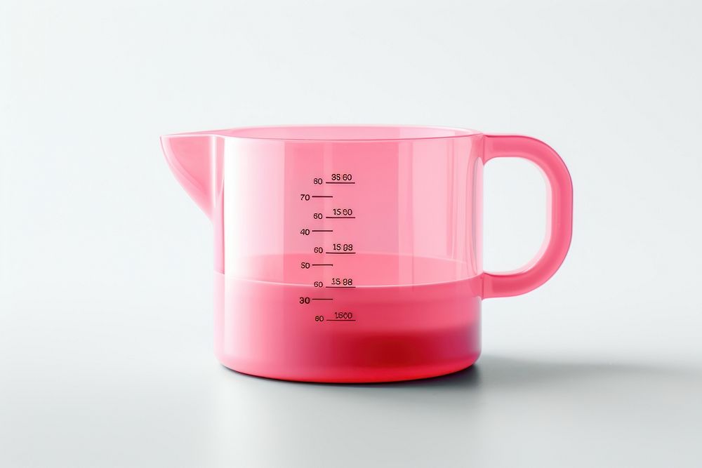 Cup white background measuring cup thermometer. 