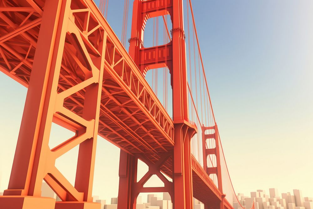 Bridge landmark city architecture. AI generated Image by rawpixel.