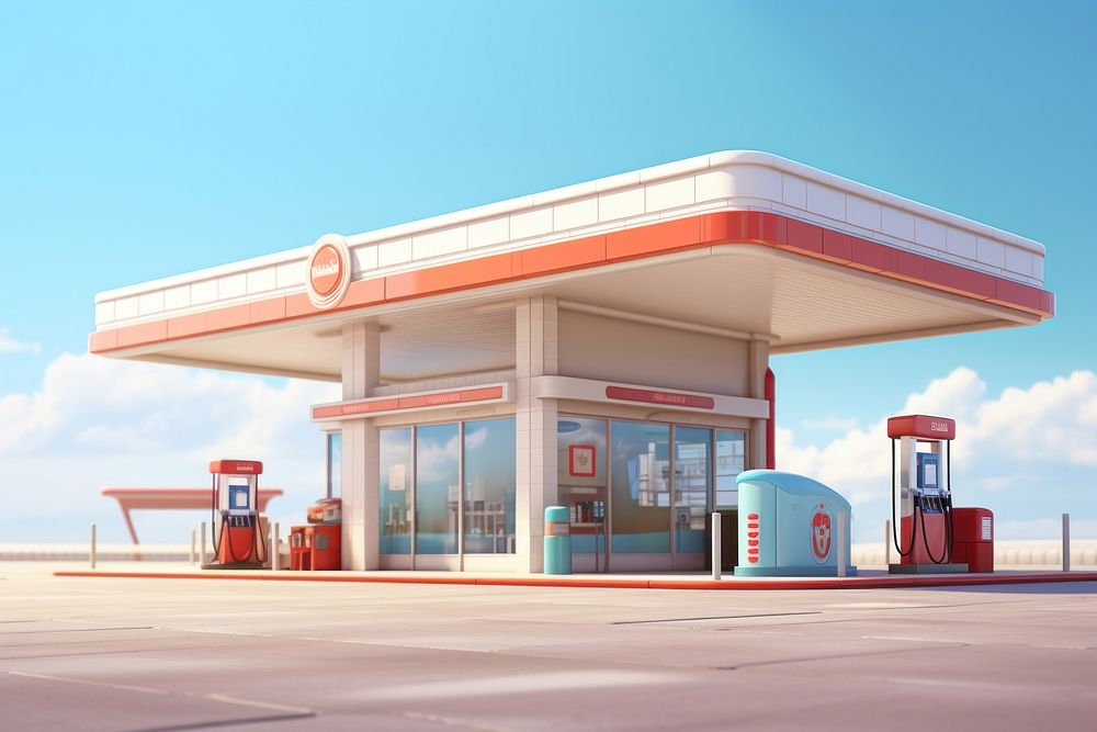Station architecture gas station petroleum. AI generated Image by rawpixel.