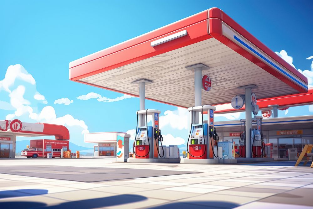 Station architecture gas station petroleum. AI generated Image by rawpixel.