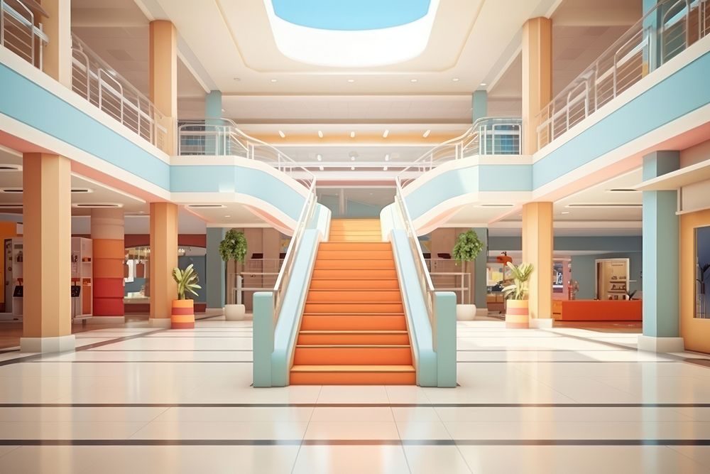 Architecture staircase building lobby. AI generated Image by rawpixel.