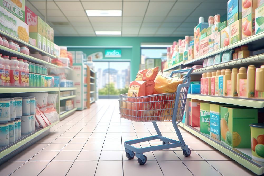 Supermarket architecture consumerism variation. AI | Premium Photo ...