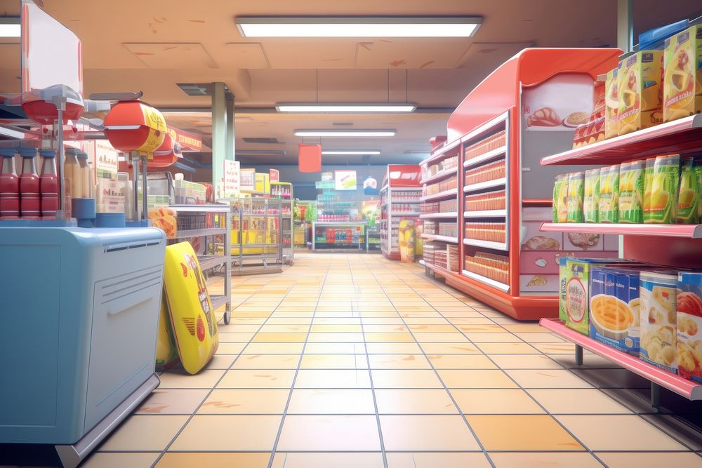 Supermarket architecture consumerism abundance. AI | Free Photo ...