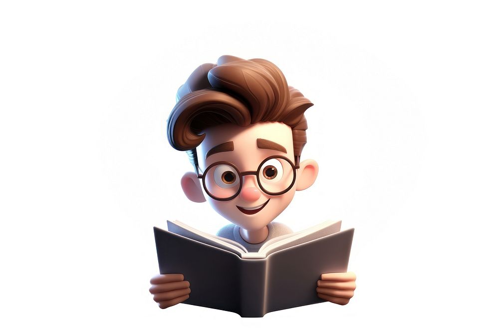 Reading cartoon publication book. AI generated Image by rawpixel.