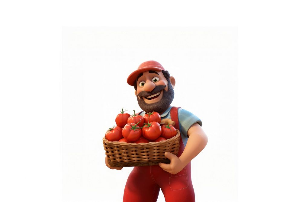 Tomato basket vegetable smiling. AI generated Image by rawpixel.