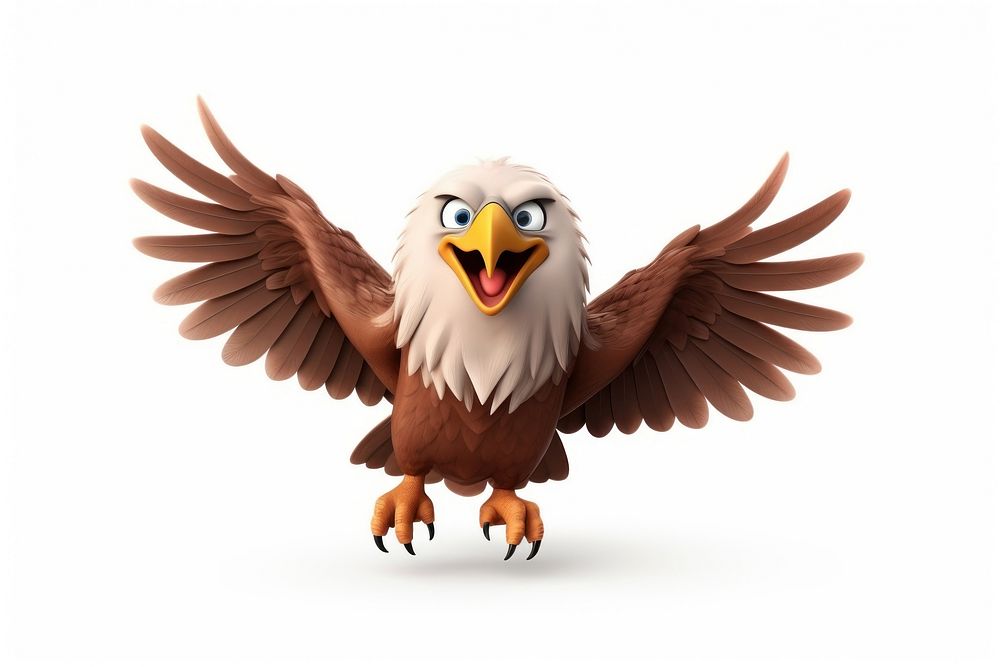 Vulture cartoon animal flying. AI generated Image by rawpixel.