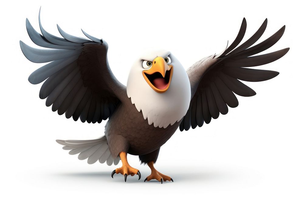 Cartoon animal flying eagle. AI generated Image by rawpixel.