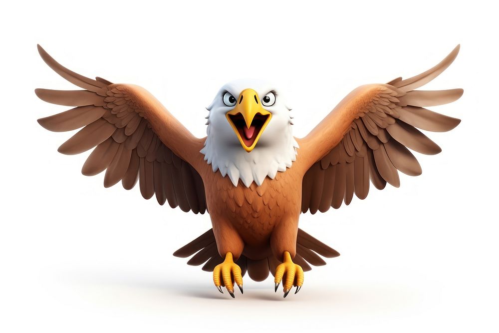 Flying vulture cartoon animal. AI generated Image by rawpixel.