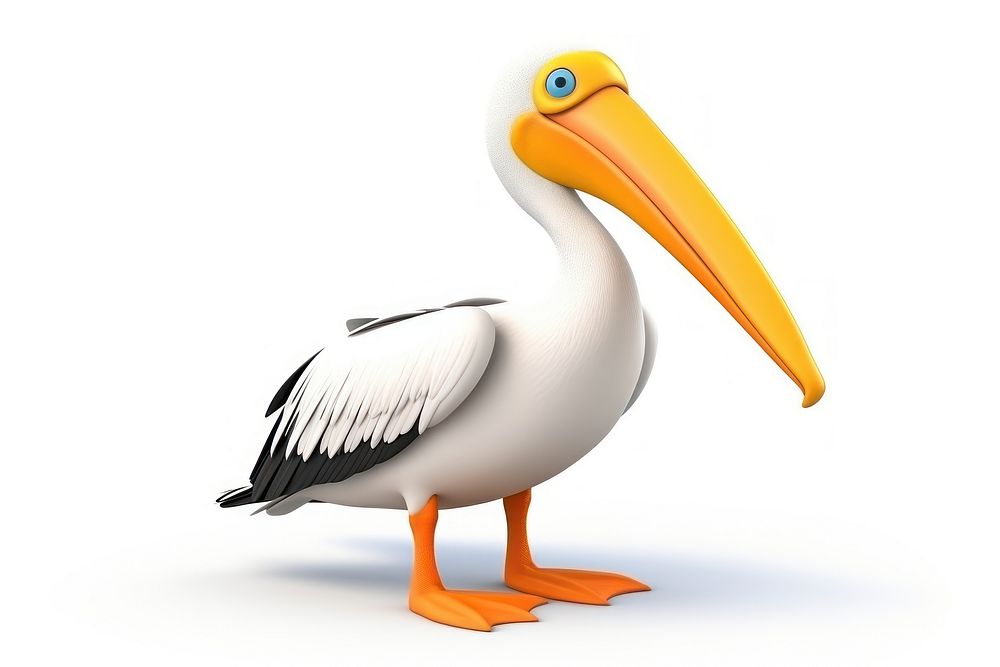 Pelican cartoon animal bird. AI generated Image by rawpixel.