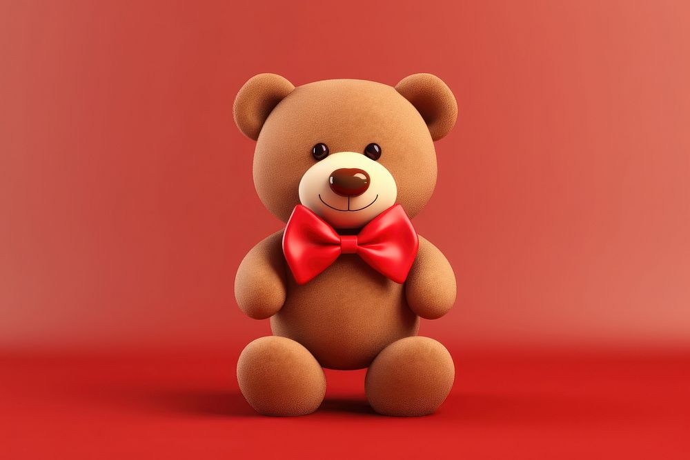 Cartoon bear toy bow. 