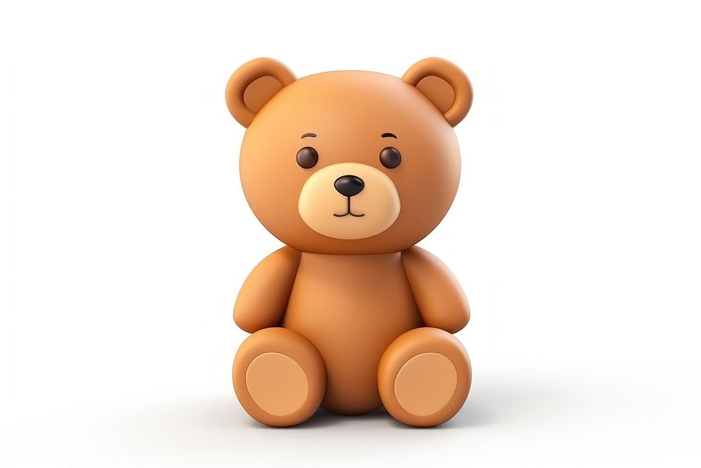 Cartoon bear toy white background. AI generated Image by rawpixel.