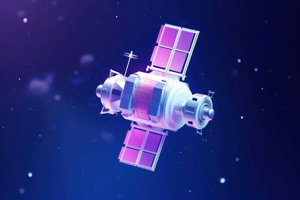 Satellite astronomy purple space. AI generated Image by rawpixel.