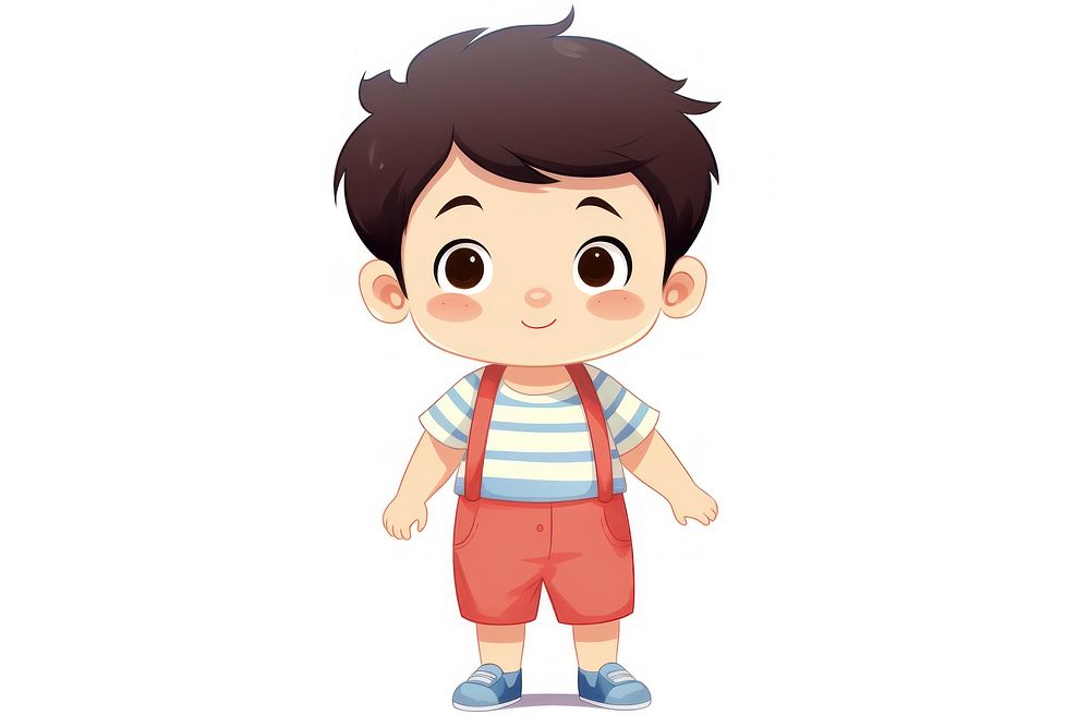 An asian male toddler cartoon child baby. AI generated Image by rawpixel.
