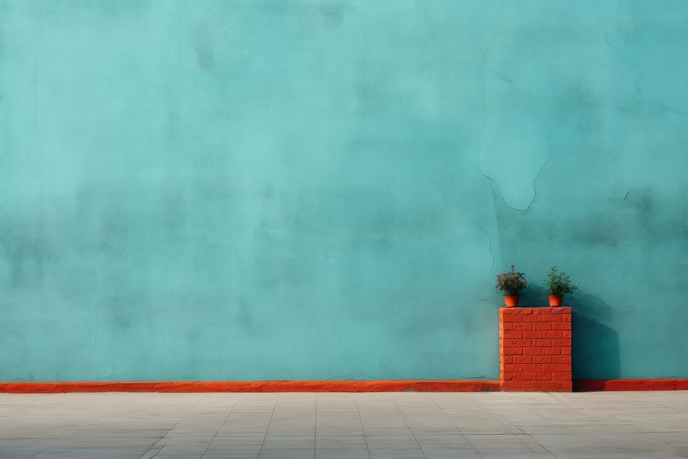 Wall architecture turquoise textured. AI generated Image by rawpixel.