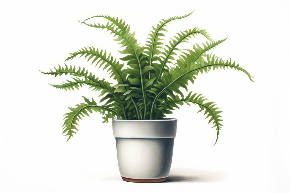 Plant fern leaf white background. AI generated Image by rawpixel.